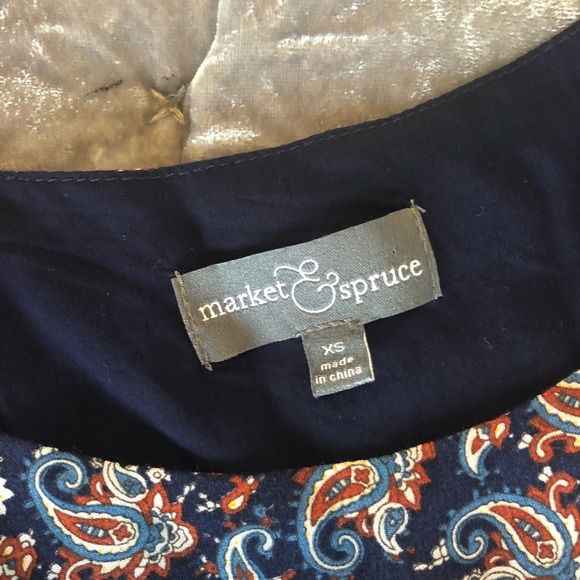 Market and Spruce paisley dress with tie at waist - Picture 4 of 8